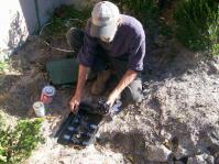 Henderson sprinkler repair service in progress